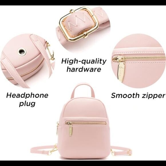 Mini Backpack Purse Cute Leather Backpack Women Small Shoulder Bag Handbags Blue - Picture 2 of 7